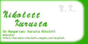 nikolett kurusta business card